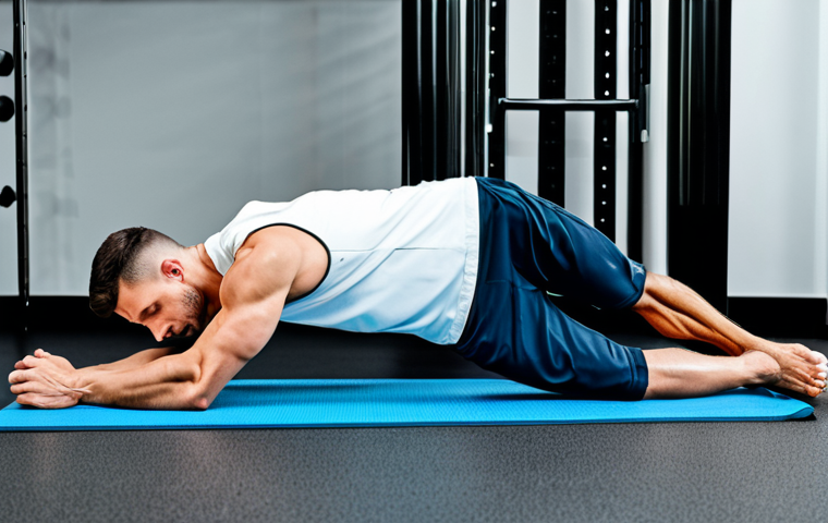 코어 근육 강화를 위한 플랭크 도구 - "A woman in athletic wear, fully clothed, performing a forearm plank on an exercise mat in a brightl...