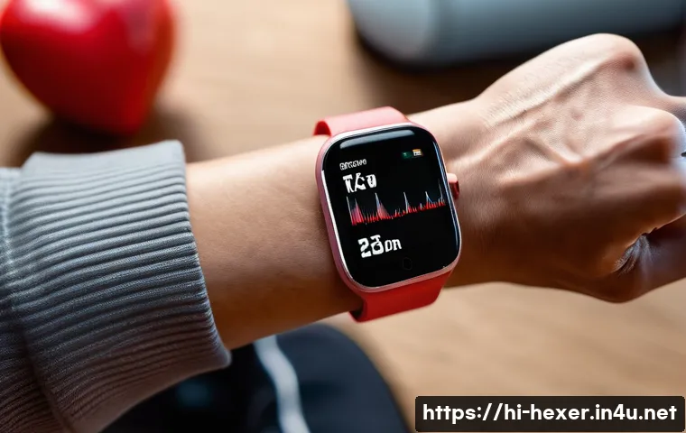 스마트워치 운동 모니터링 기능 비교 - A detailed, realistic image of a modern fitness smartwatch on a person’s wrist during an intense car...